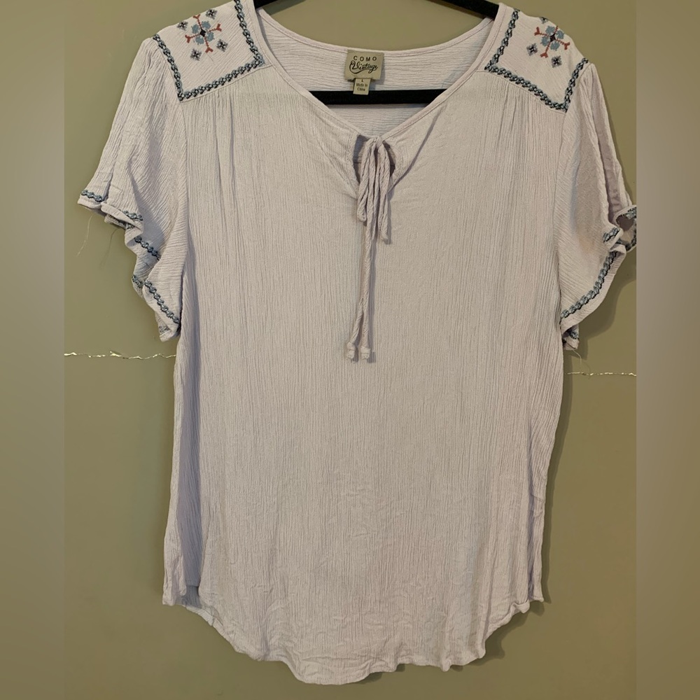 Como Vintage Light Purple Blouse Size Large
